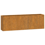 Fioriere da Parete 2 pz Ruggine in Acciaio Corten 53x10x17 cm