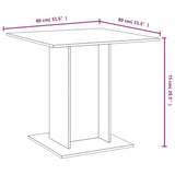 Tavolo da Pranzo grigio sonoma 80x80x75 cm in Legno Multistrato