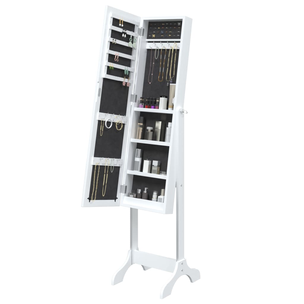 Specchio Autoportante Bianco 34x37x146 cm