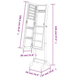 Specchio Autoportante Bianco 34x37x146 cm