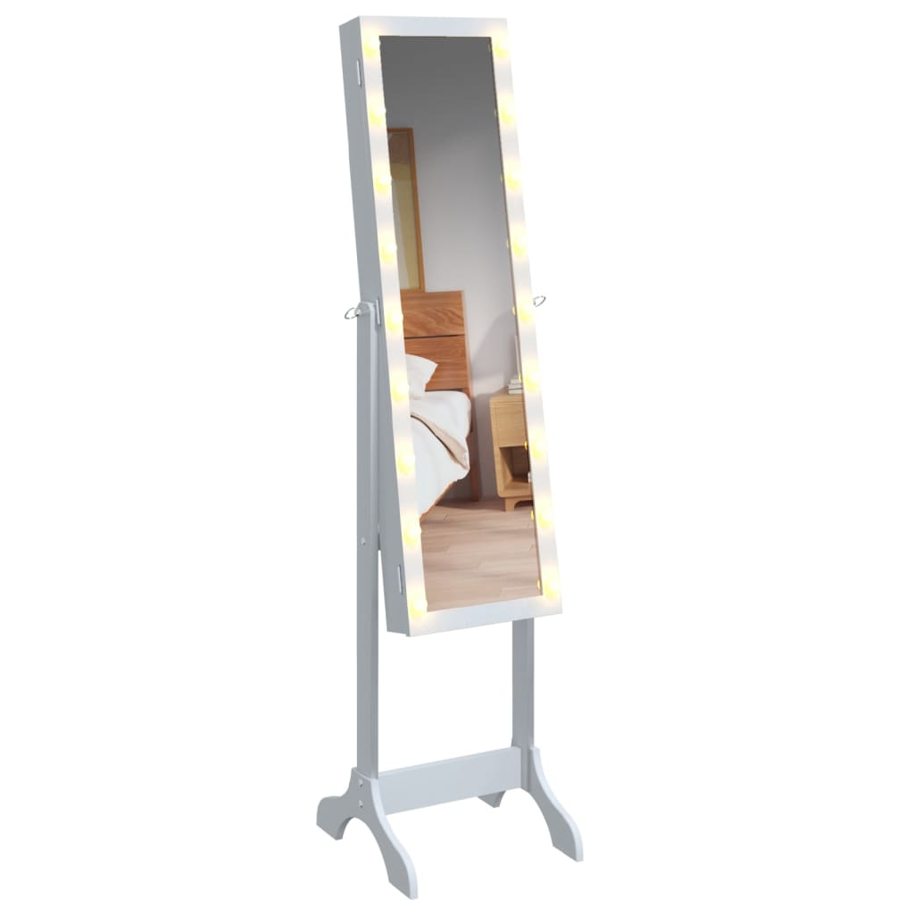 Specchio Autoportante con LED Bianco 34x37x146 cm