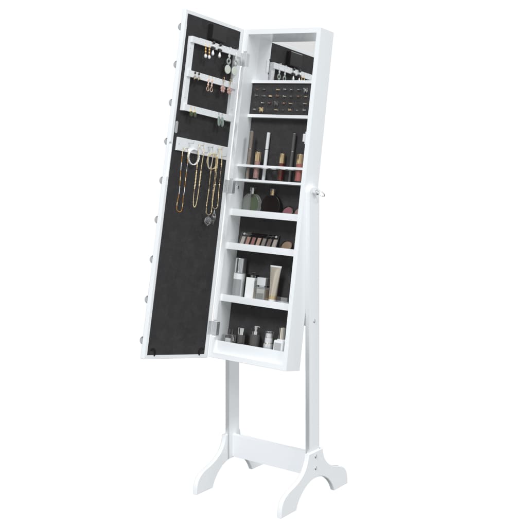 Specchio Autoportante con LED Bianco 34x37x146 cm