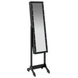 Specchio Autoportante con LED Nero 34x37x146 cm