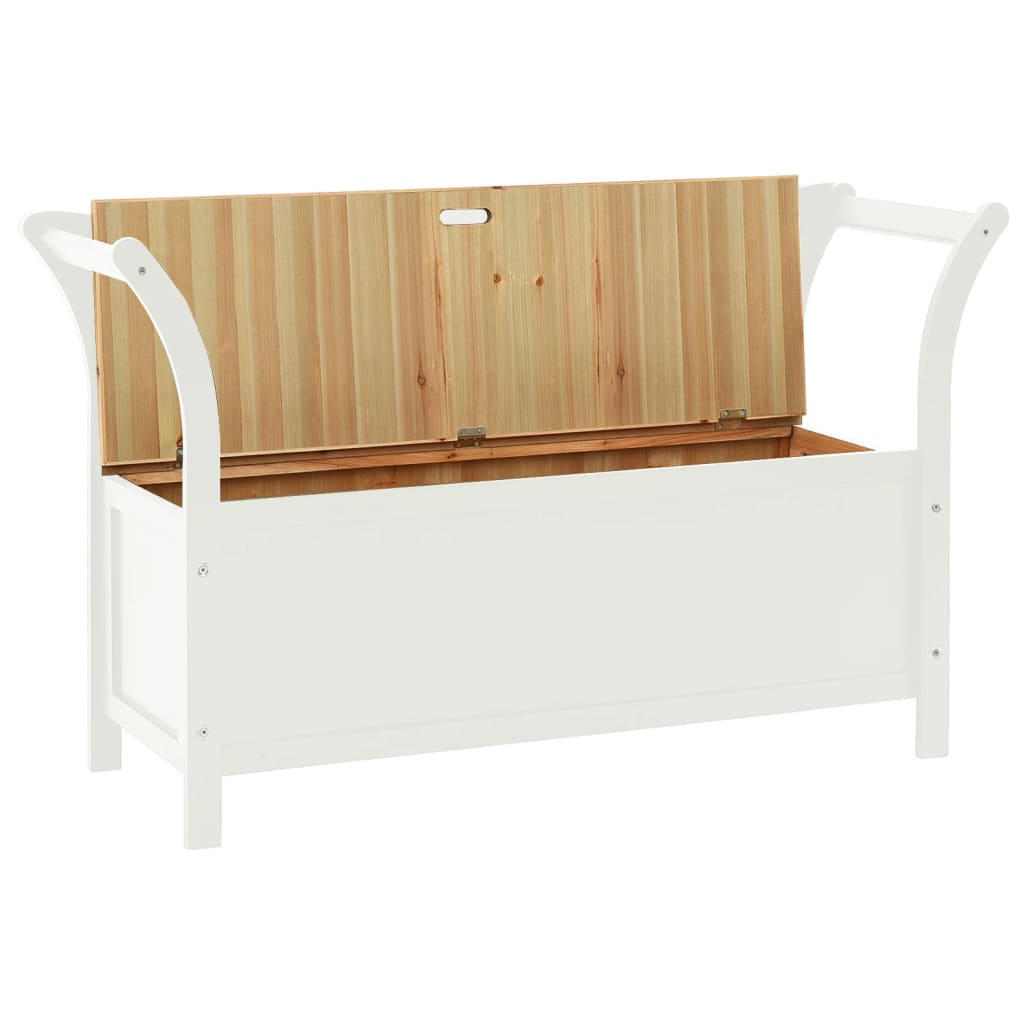 Panca Bianca 107x45x75,5 cm Legno Massello di Abete