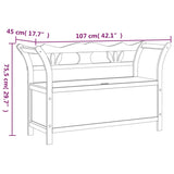 Panca Bianca 107x45x75,5 cm Legno Massello di Abete