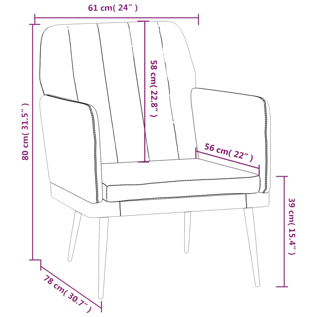 Poltrona Nera 61x78x80 cm Similpelle