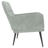 Poltrona Grigio Chiaro 62x79x79 cm Velluto