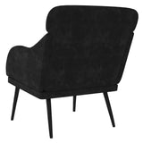 Poltrona Nera 63x76x80 cm Velluto