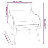 Poltrona Crema 63x76x80 cm Velluto