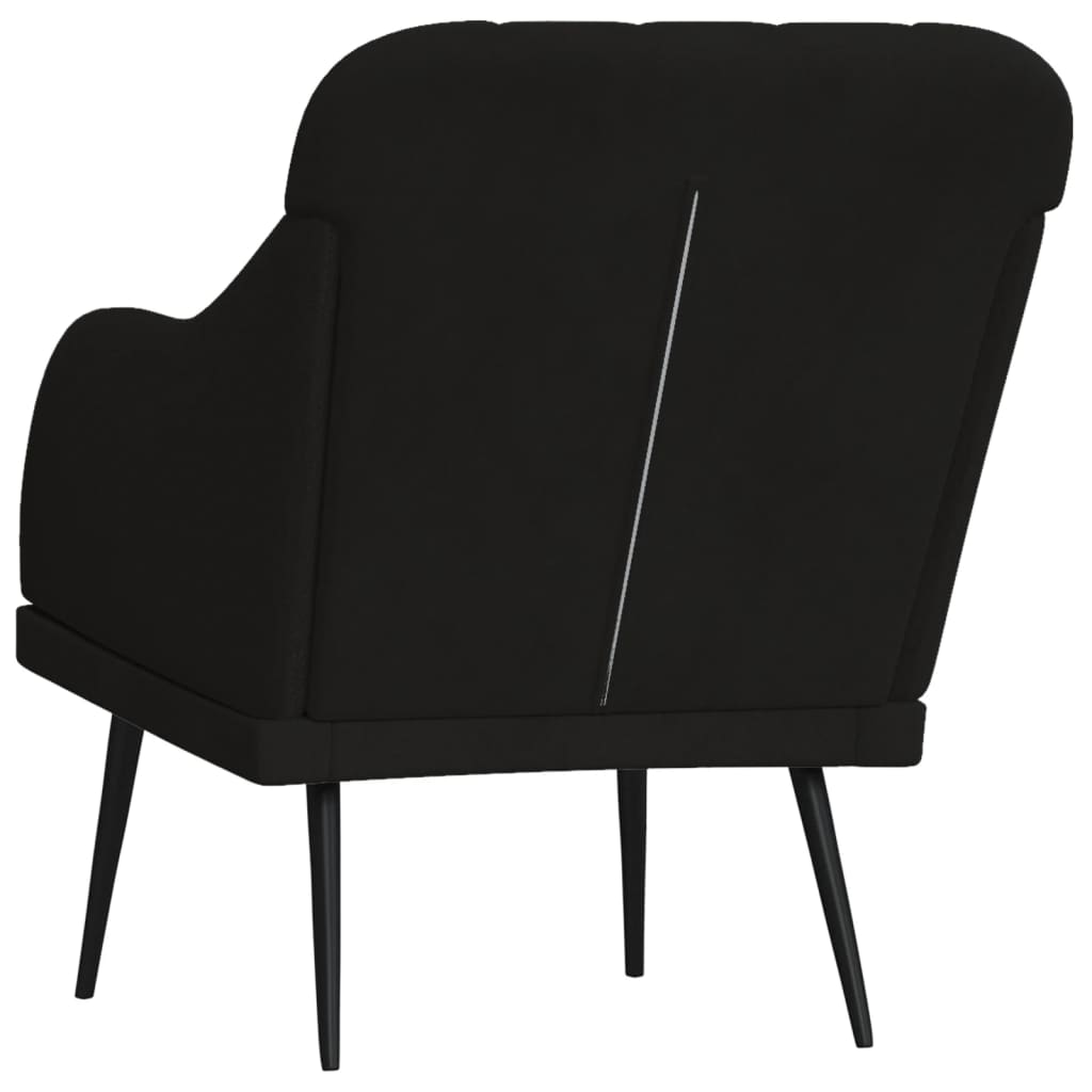 Poltrona Nera 63x76x80 cm Velluto