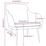 Poltrona Crema 63x76x80 cm Velluto