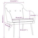 Poltrona Nera 63x76x80 cm in Tessuto