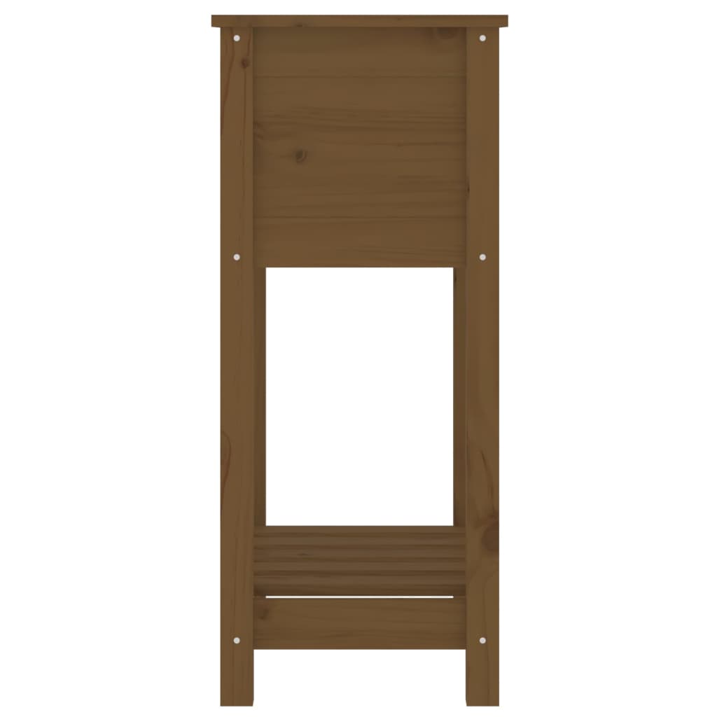 Fioriera con Mensola Miele 54x34,5x81cm Legno Massello di Pino