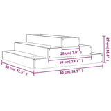 Fioriera 80x80x27 cm in Legno Massello di Pino