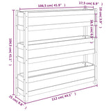 Fioriera 112x25x104,5 cm in Legno Massello di Pino