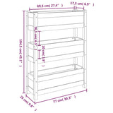 Fioriera Bianca 77x25x104,5 cm in Legno Massello di Pino