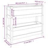 Fioriera Bianca 77x25x66 cm in Legno Massello di Pino