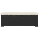 Panca Ottomana con Cuscino Nero 110x30x40 cm in Polyrattan