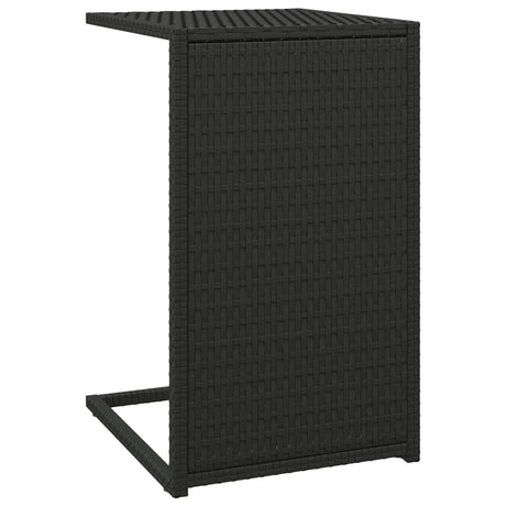 Tavolino a C Nero 40x35x60 cm in Polyrattan