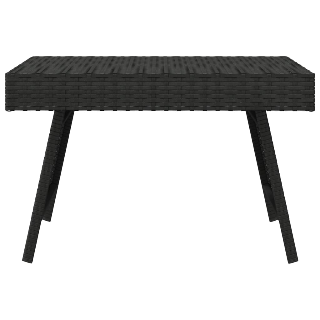 Tavolino Pieghevole Nero 60x40x38 cm in Polyrattan