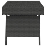 Tavolino Pieghevole Nero 60x40x38 cm in Polyrattan