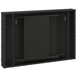 Tavolino Pieghevole Nero 60x40x38 cm in Polyrattan