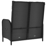 Panca Reclinabile da Giardino con Cuscini 107cm Polyrattan Nera