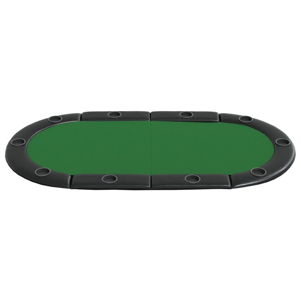 Piano Tavolo da Poker Pieghevole 10 Giocatori Verde 208x106x3cm