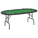 Tavolo da Poker Pieghevole 10 Giocatori Verde 206x106x75 cm