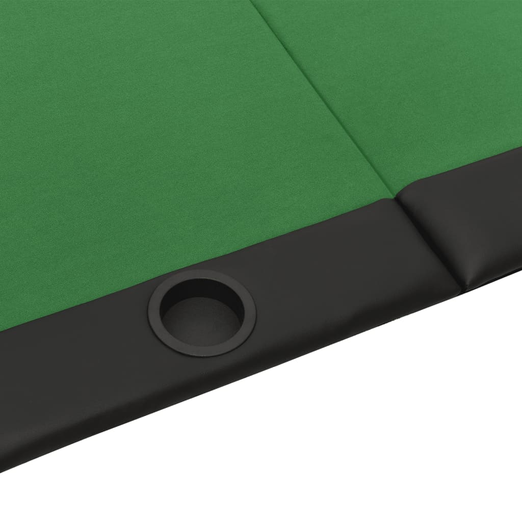 Tavolo da Poker Pieghevole 10 Giocatori Verde 206x106x75 cm