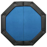 Tavolo da Poker Pieghevole 8 Giocatori Blu 108x108x75 cm