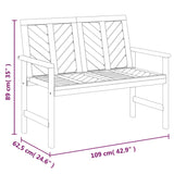 Panca da Giardino 109 cm in Legno Massello di Acacia