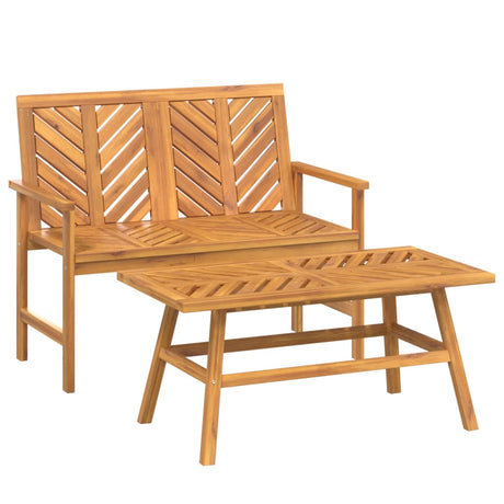 Set Salotto da Giardino 2 pz in Legno Massello di Acacia