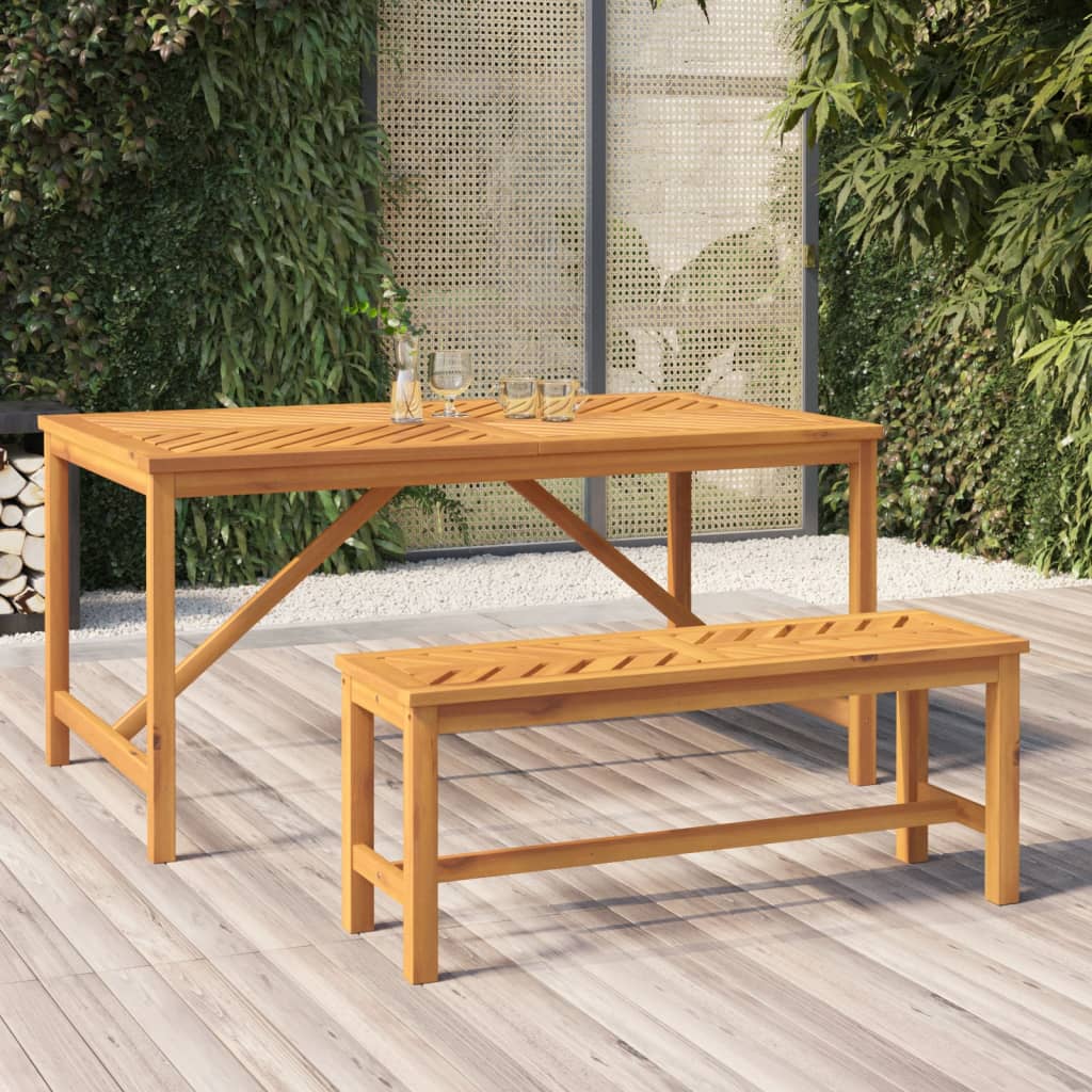 Panca da Giardino 110 cm in Legno Massello di Acacia