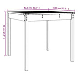 Tavolo da Giardino Grigio 82,5x82,5x76 cm Legno Massello Pino