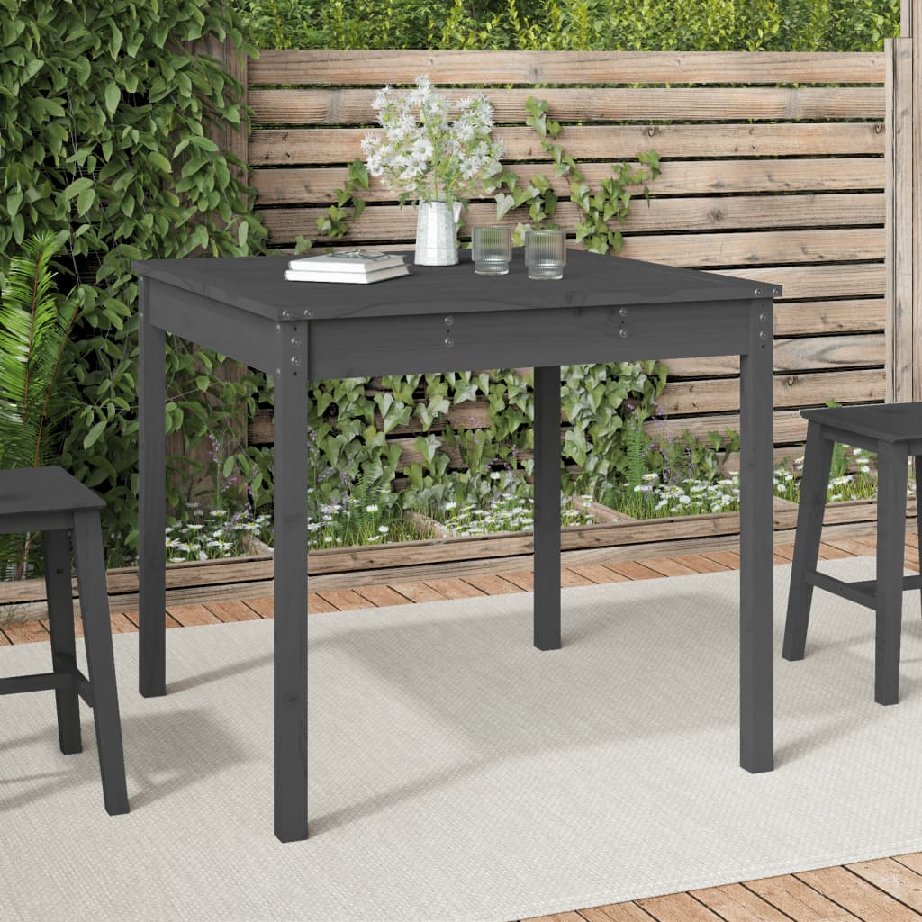 Tavolo da Giardino Grigio 82,5x82,5x76 cm Legno Massello Pino