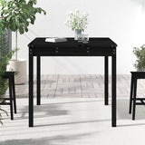 Tavolo da Giardino Nero 82,5x82,5x76 cm Legno Massello di Pino