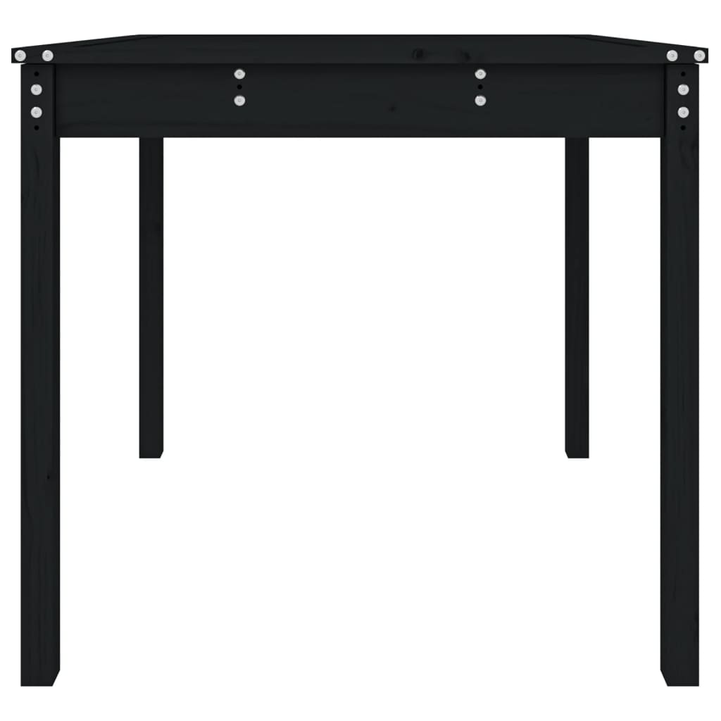 Tavolo da Giardino Nero 82,5x82,5x76 cm Legno Massello di Pino