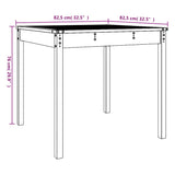 Tavolo da Giardino Nero 82,5x82,5x76 cm Legno Massello di Pino