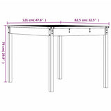 Tavolo da Giardino Miele 121x82,5x76 cm Legno Massello di Pino