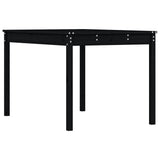 Tavolo da Giardino Nero 121x82,5x76 cm Legno Massello di Pino