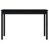 Tavolo da Giardino Nero 121x82,5x76 cm Legno Massello di Pino