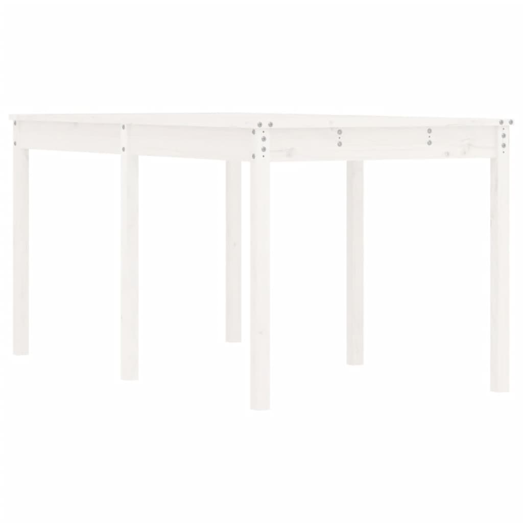 Tavolo da Giardino Bianco 159,5x82,5x76cm Legno Massello Pino