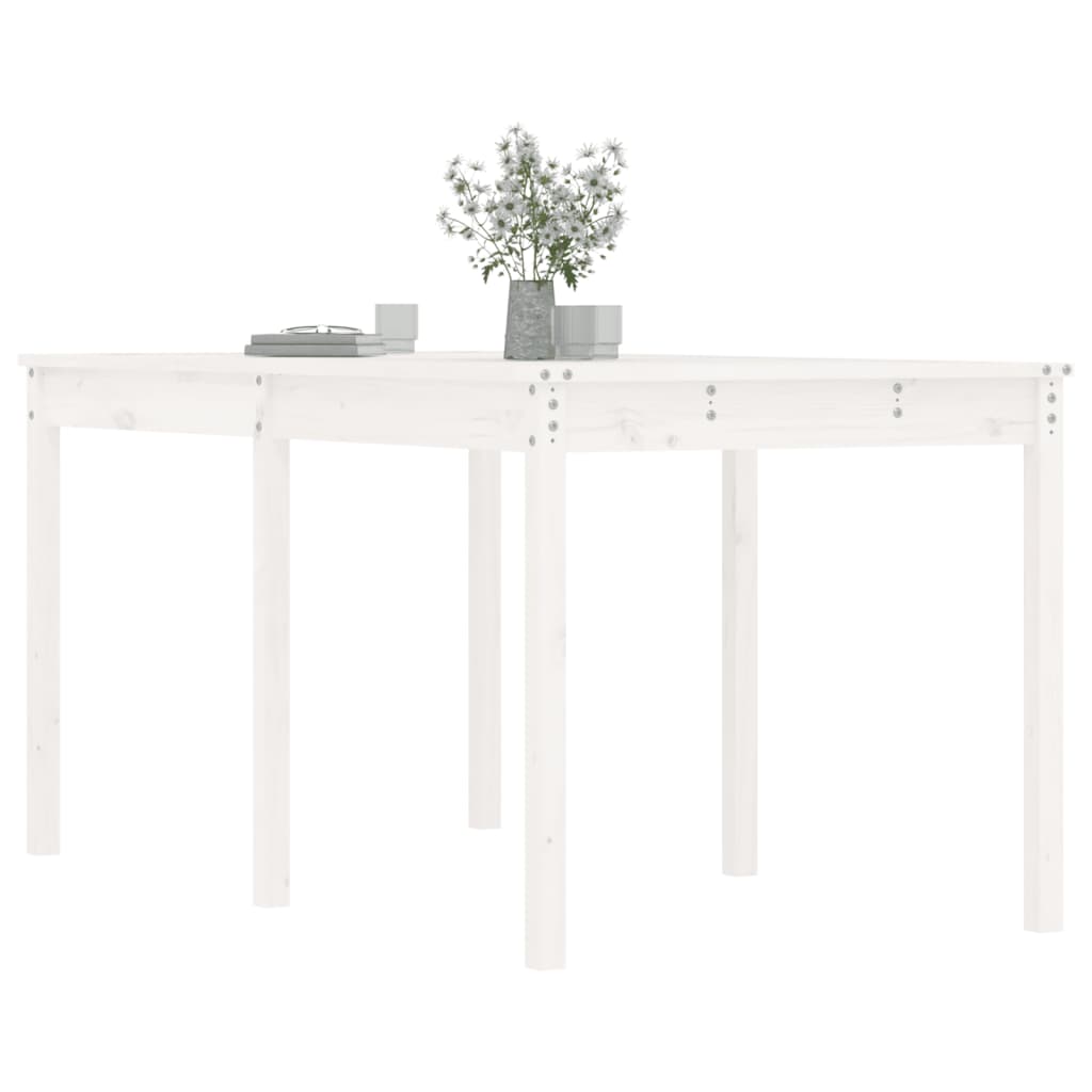 Tavolo da Giardino Bianco 159,5x82,5x76cm Legno Massello Pino