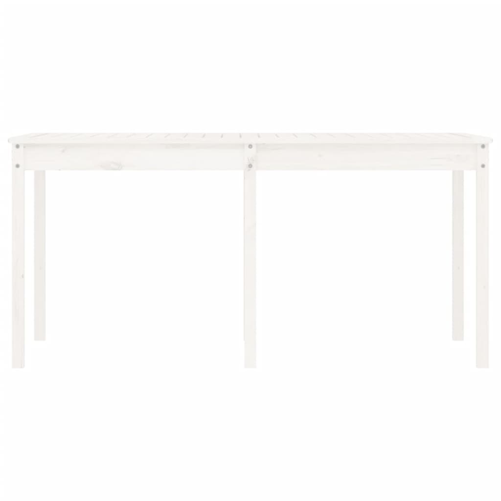 Tavolo da Giardino Bianco 159,5x82,5x76cm Legno Massello Pino