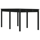 Tavolo da Giardino Nero 159,5x82,5x76 cm Legno Massello di Pino