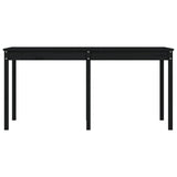 Tavolo da Giardino Nero 159,5x82,5x76 cm Legno Massello di Pino