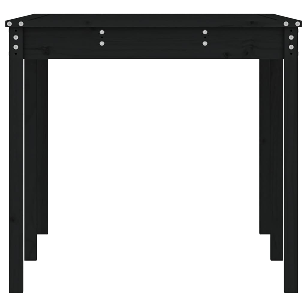 Tavolo da Giardino Nero 159,5x82,5x76 cm Legno Massello di Pino