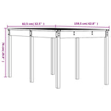 Tavolo da Giardino Nero 159,5x82,5x76 cm Legno Massello di Pino