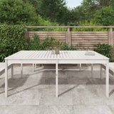 Tavolo da Giardino Bianco 203,5x100x76cm Legno Massello di Pino